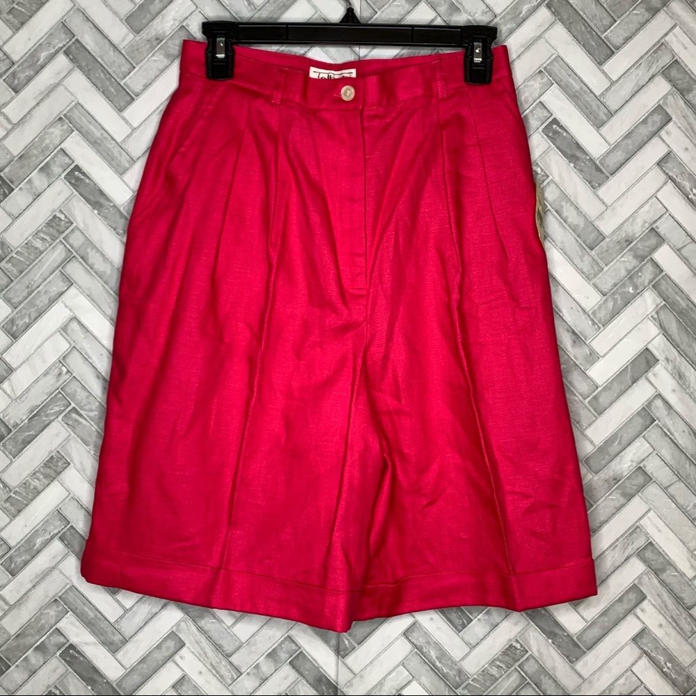 NWT pink vintage Talbots Linen high rise shorts.